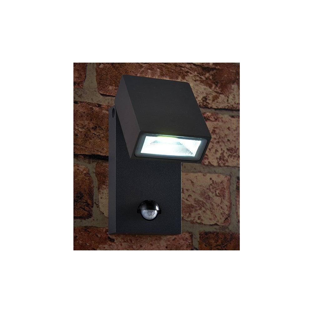 Morti Single PIR Wall Light 10W Cool White IP44