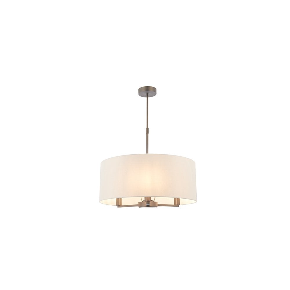 Daley 3 Light Drum Pendant in Bronze C/W Marble Shade