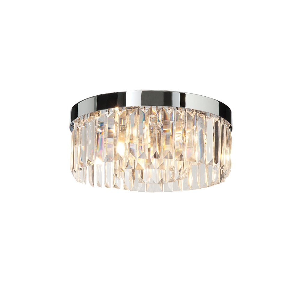 Crystal 5 Light Flush Fitting in Chrome IP44