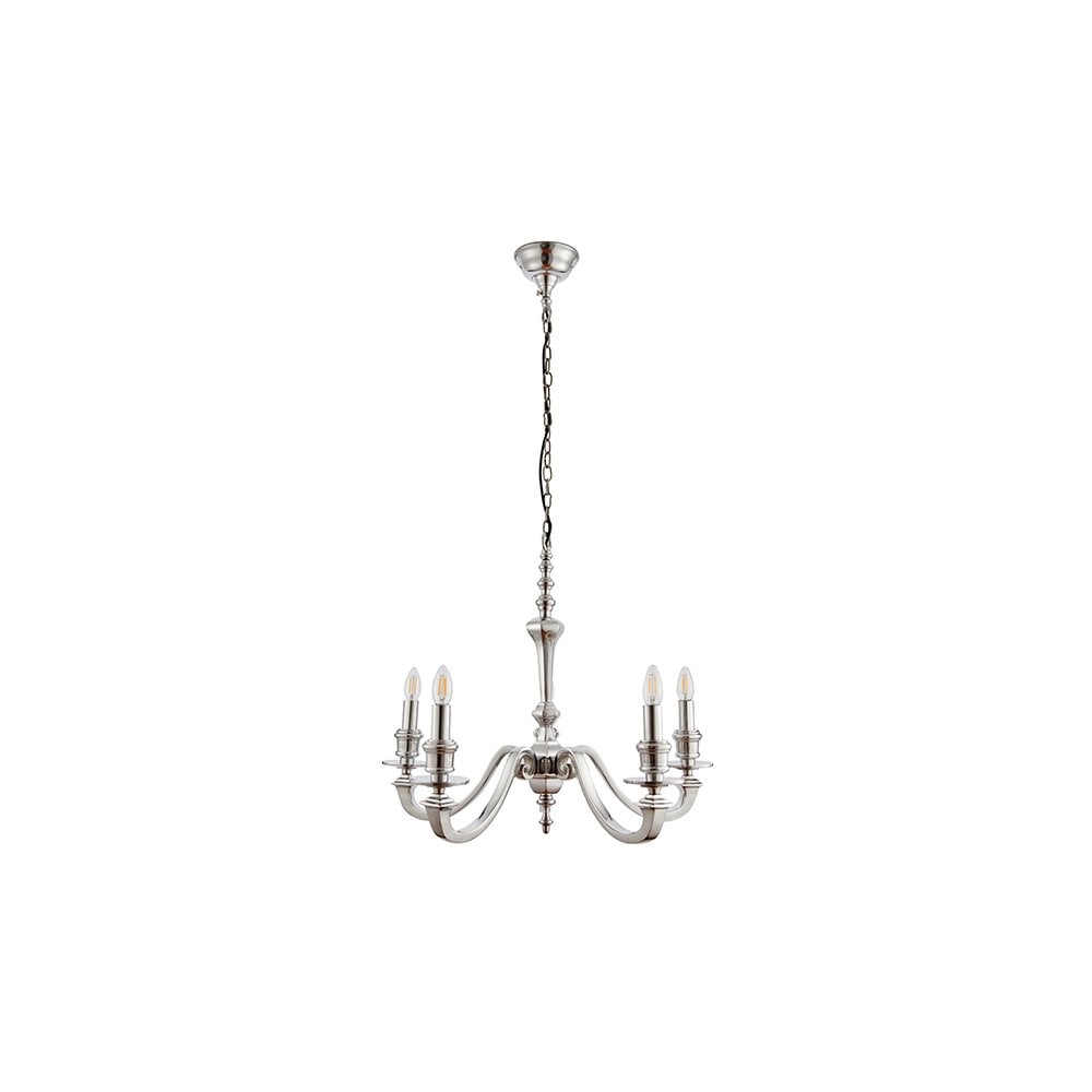 Finsbury 5 Light Pendant in Polished Alumium Finish