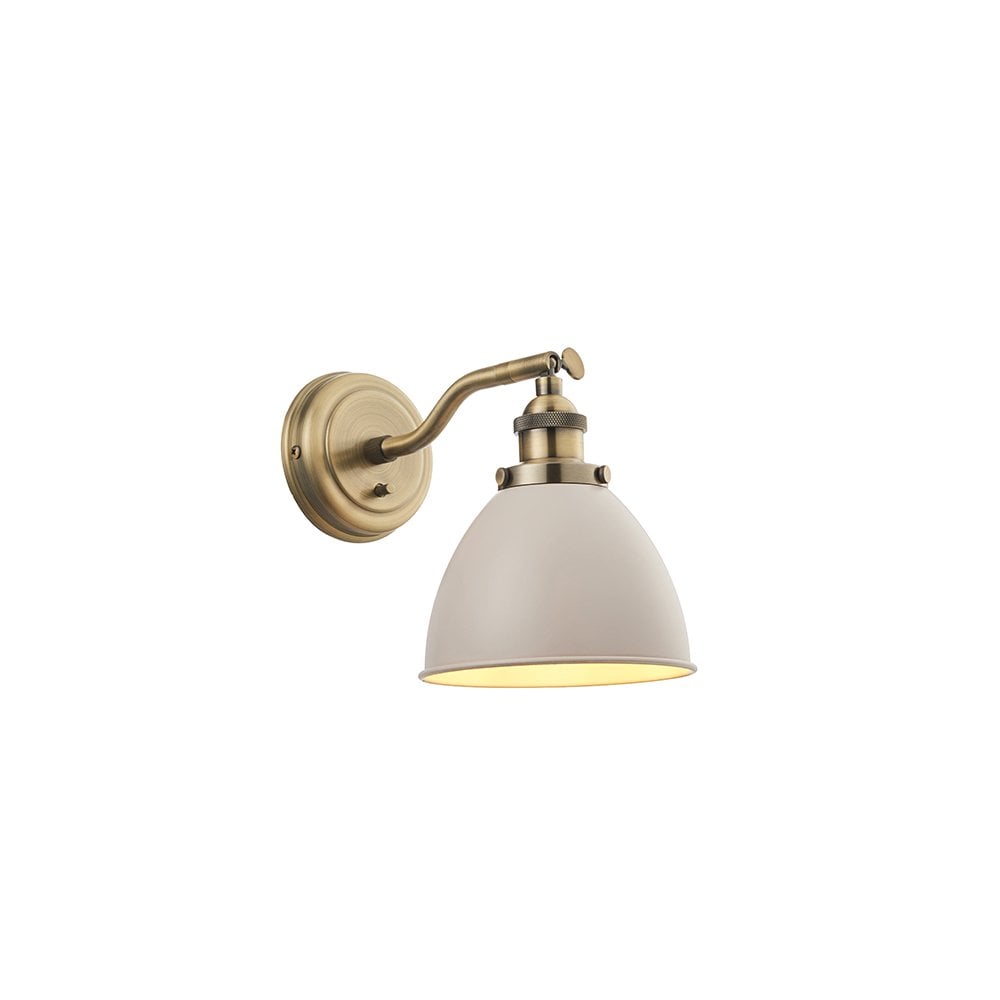 Franklin Wall Light in Taupe & Antique Brass