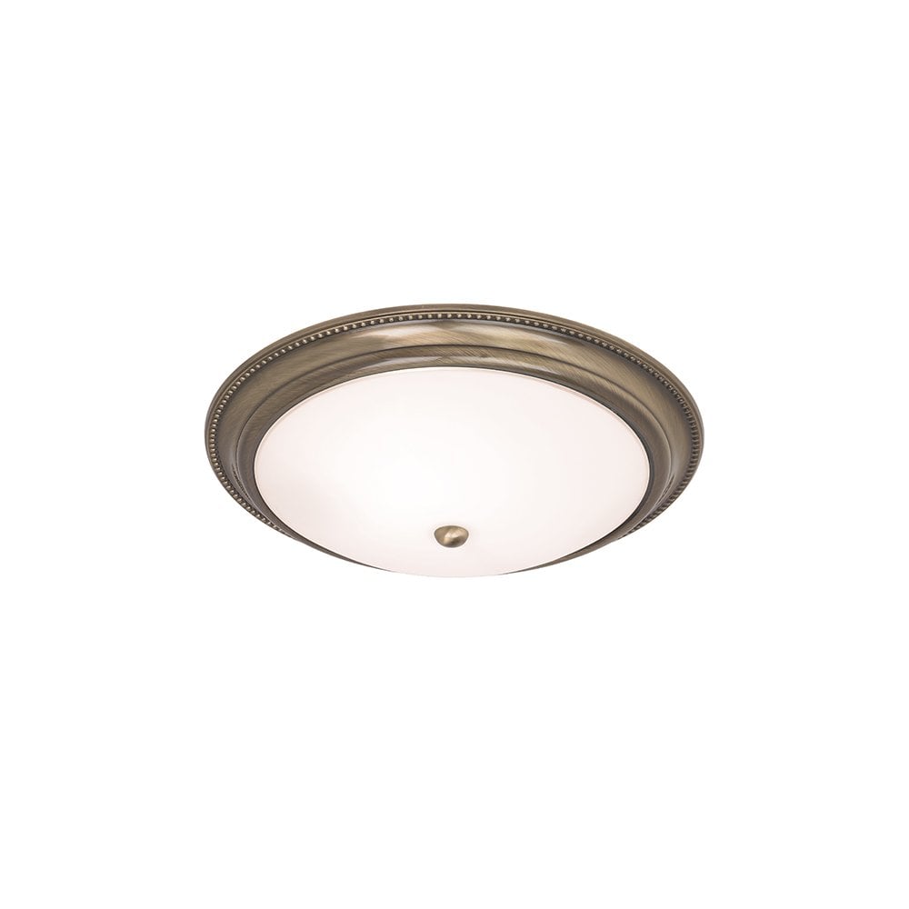 Atlas 2 Light Flush fitting in Antique Brass