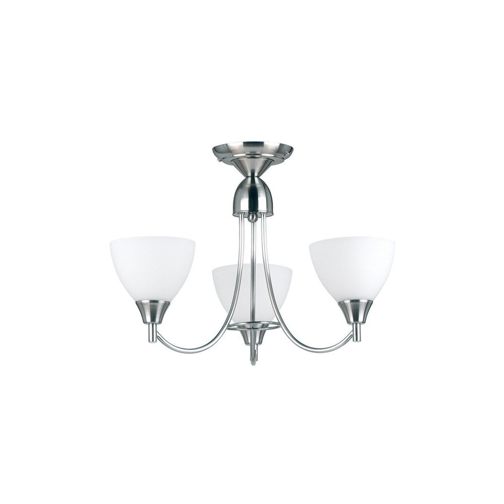 Alton 3 Light Ceiling Fitting in Satin Chrome