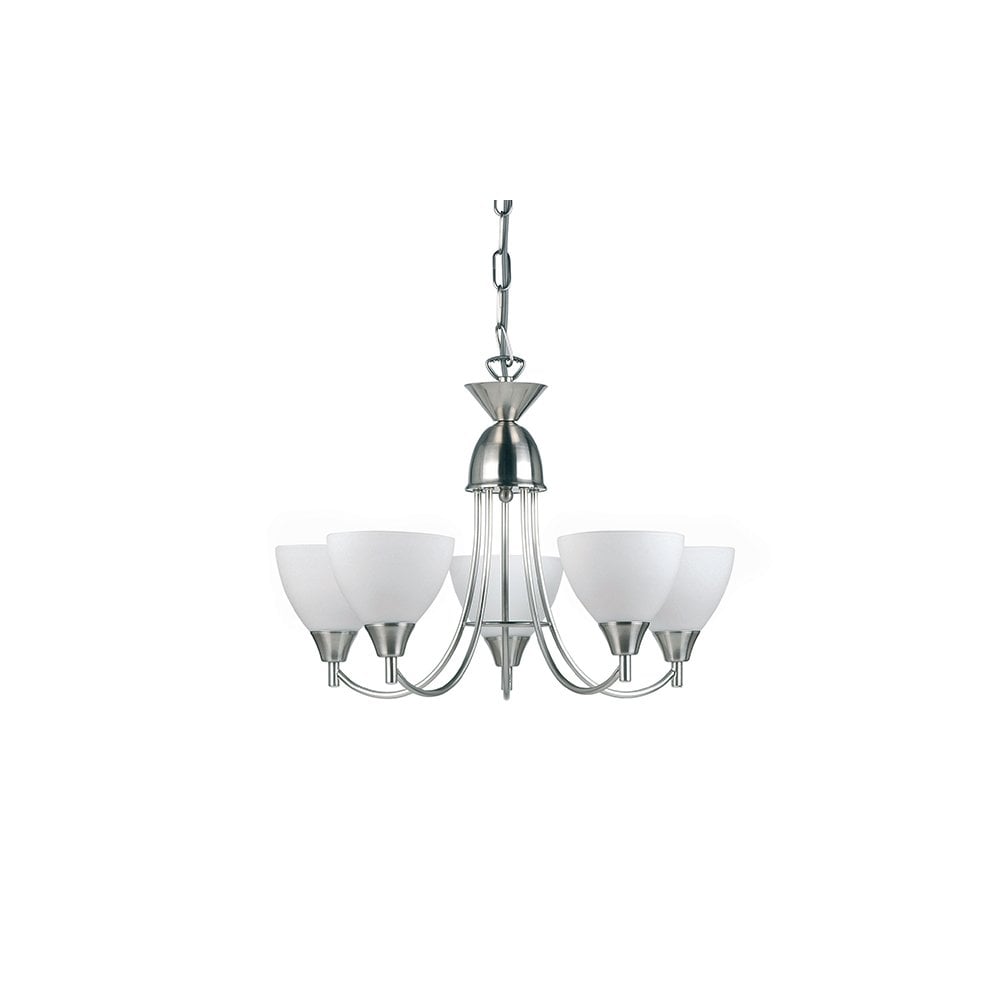 Alton 5 Light Ceiling Fitting in Satin Chrome