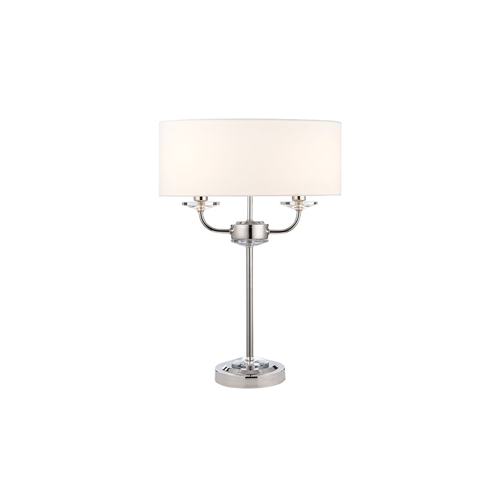 Nixon 2 Light Table Lamp in Nickel Finish