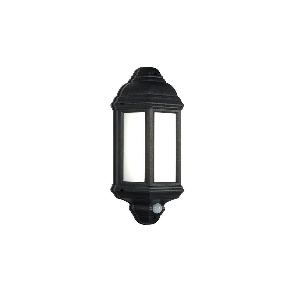 Halbury Outdoor Wall Light in Black PIR Cool White