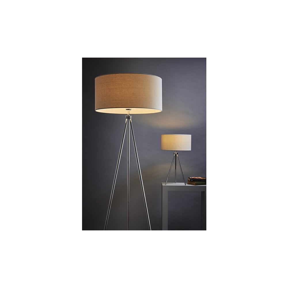 Tri Floor Lamp in Chrome C/W Shade
