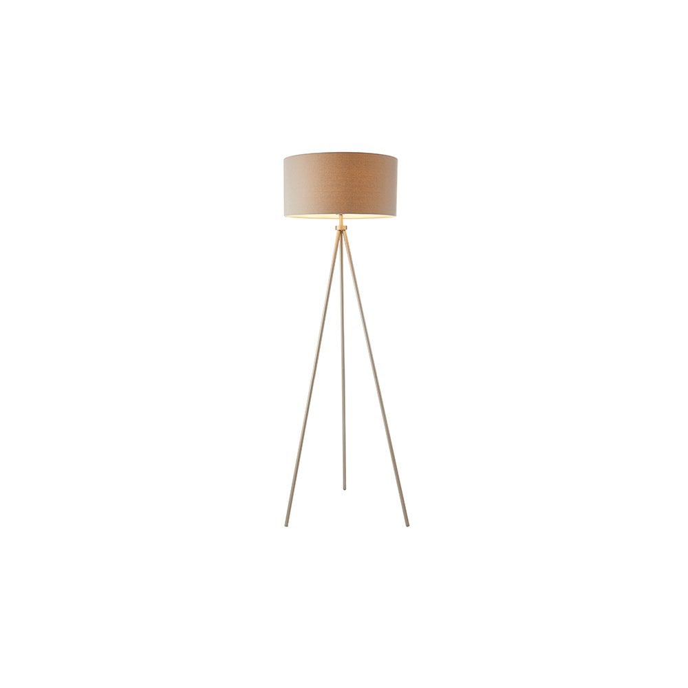 Tri Floor Lamp in Nickel C/W Shade