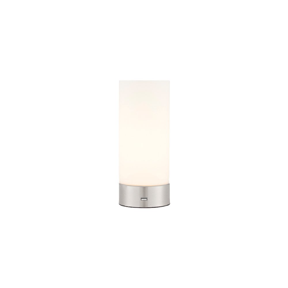 Dara Table Lamp with USB in Nickel Finish