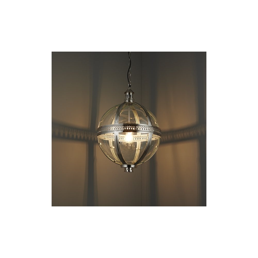 Vienna Nickel Globe Pendant 410mm