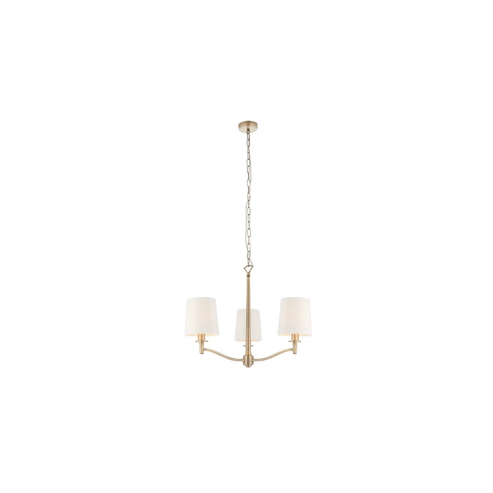 Ortona 3 Light Pendant in Antique Brass C/W Shades