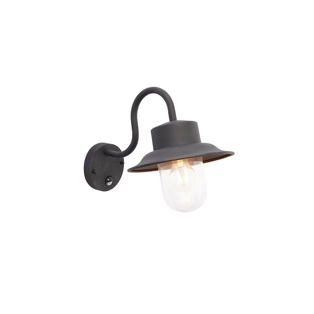 Chesham Black Wall Light PIR IP44