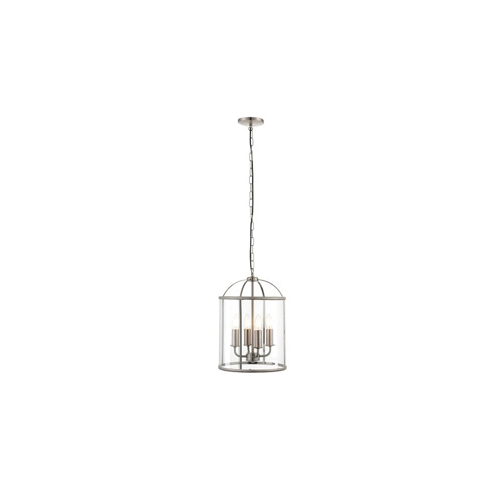 Lambeth 4 Light Lantern in Satin Nickel