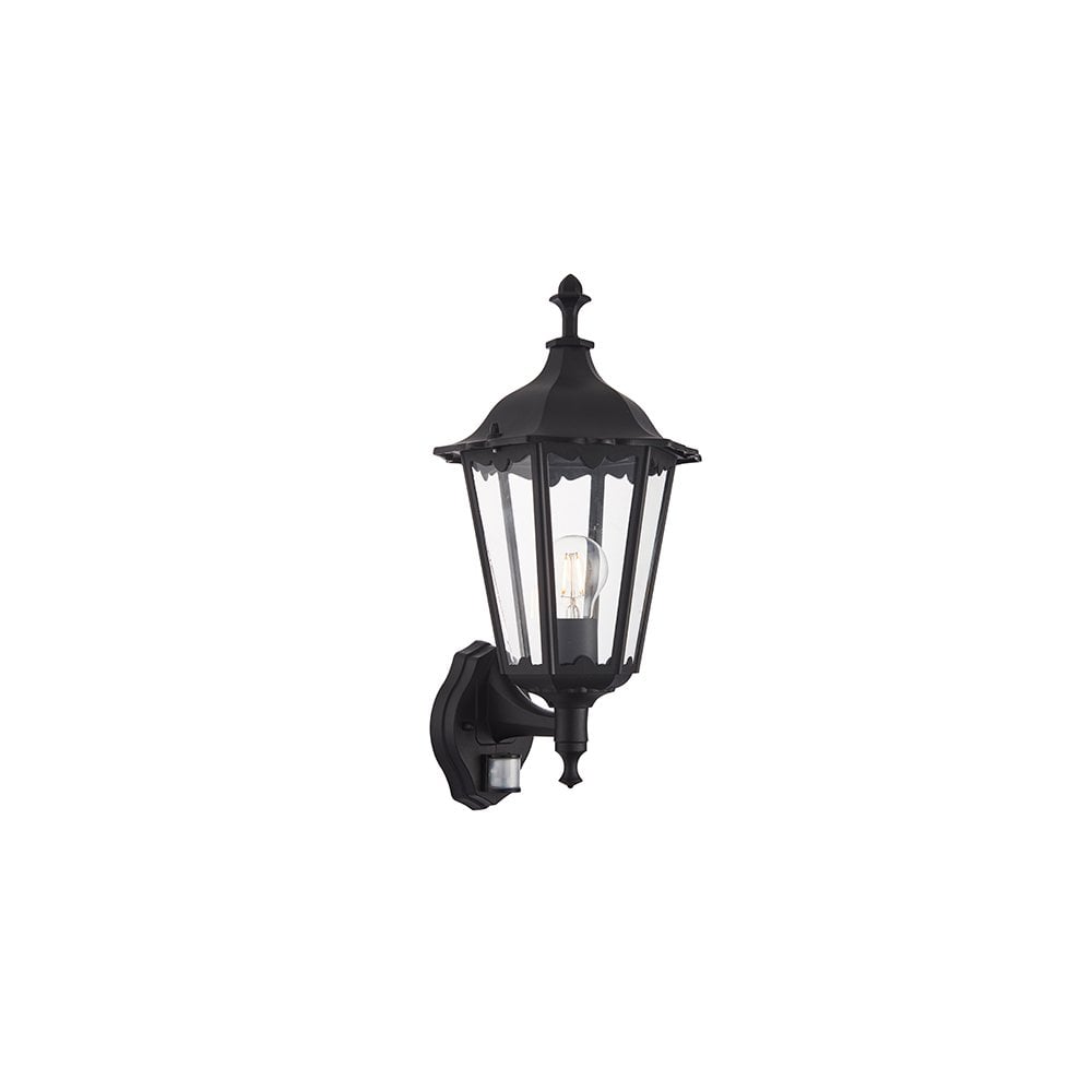 Burford Wall Light in Black Finish PIR Sensor IP44