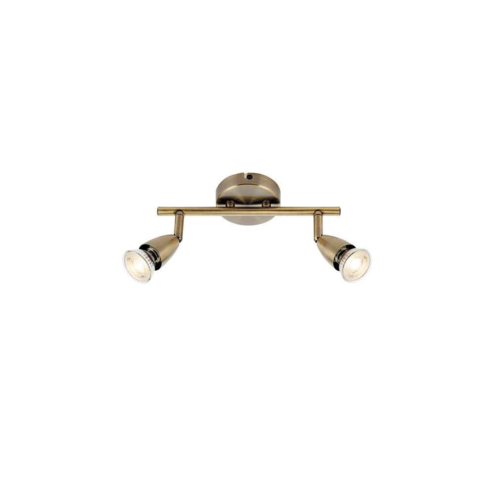 Amalfi 2 Light Spotlight Bar in Antique Brass