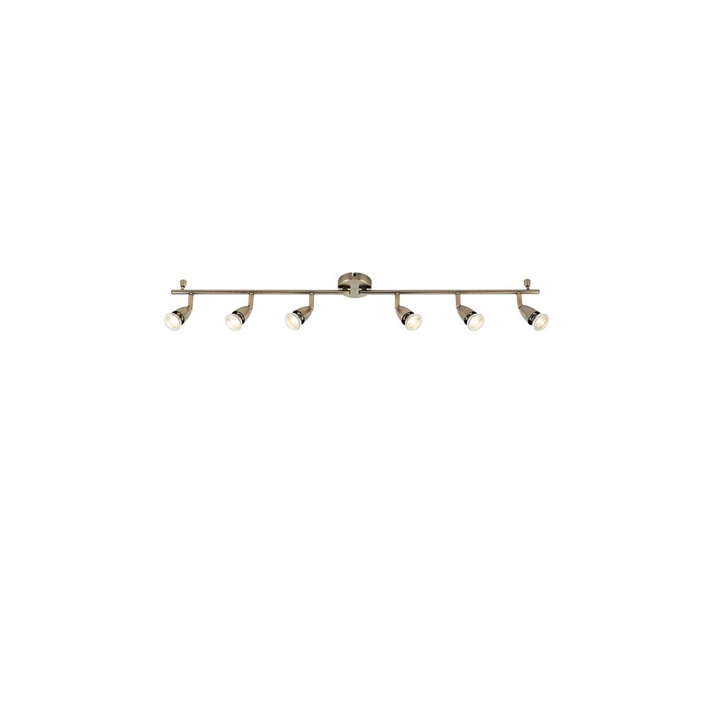 Amalfi 6 Light Spotlight Bar in Antique Brass