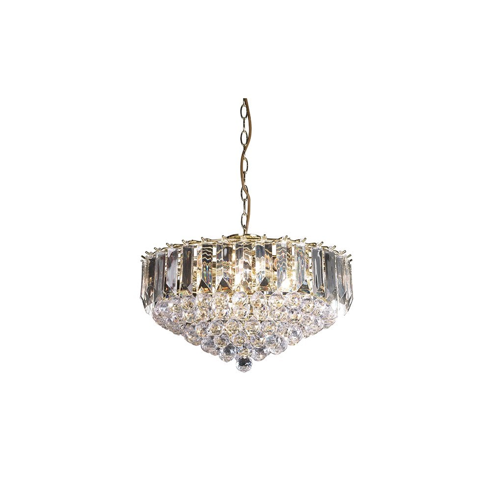 Fargo 6 Light in Brass with Clear Acrylic