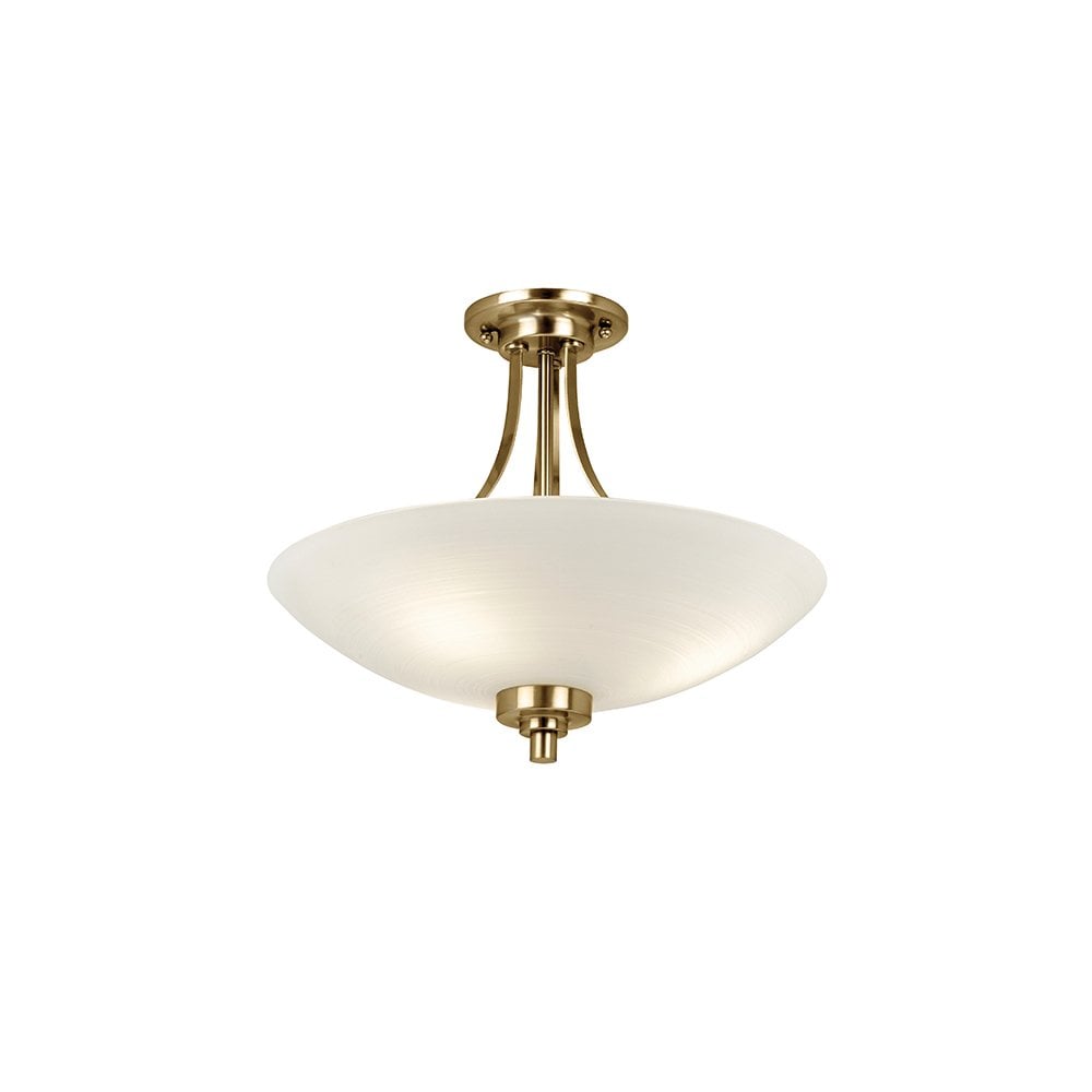 Welles 3 Light Semi Flush in Antique Brass