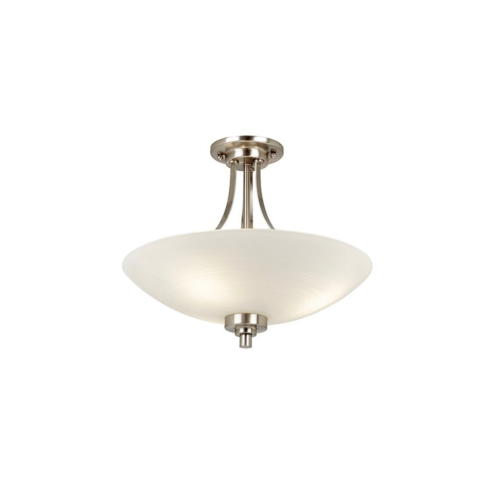 Welles 3 Light Semi Flush in Satin Nickel