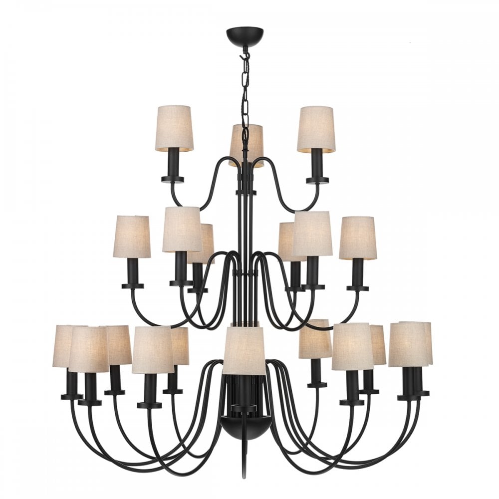 Pigalle Matt Black Tiered 21 Light