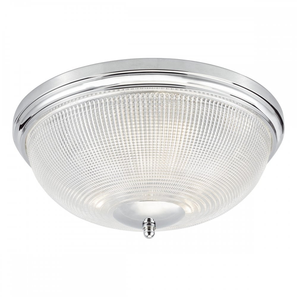 Arbor 3 Light Flush Polished Chrome & Glass IP44