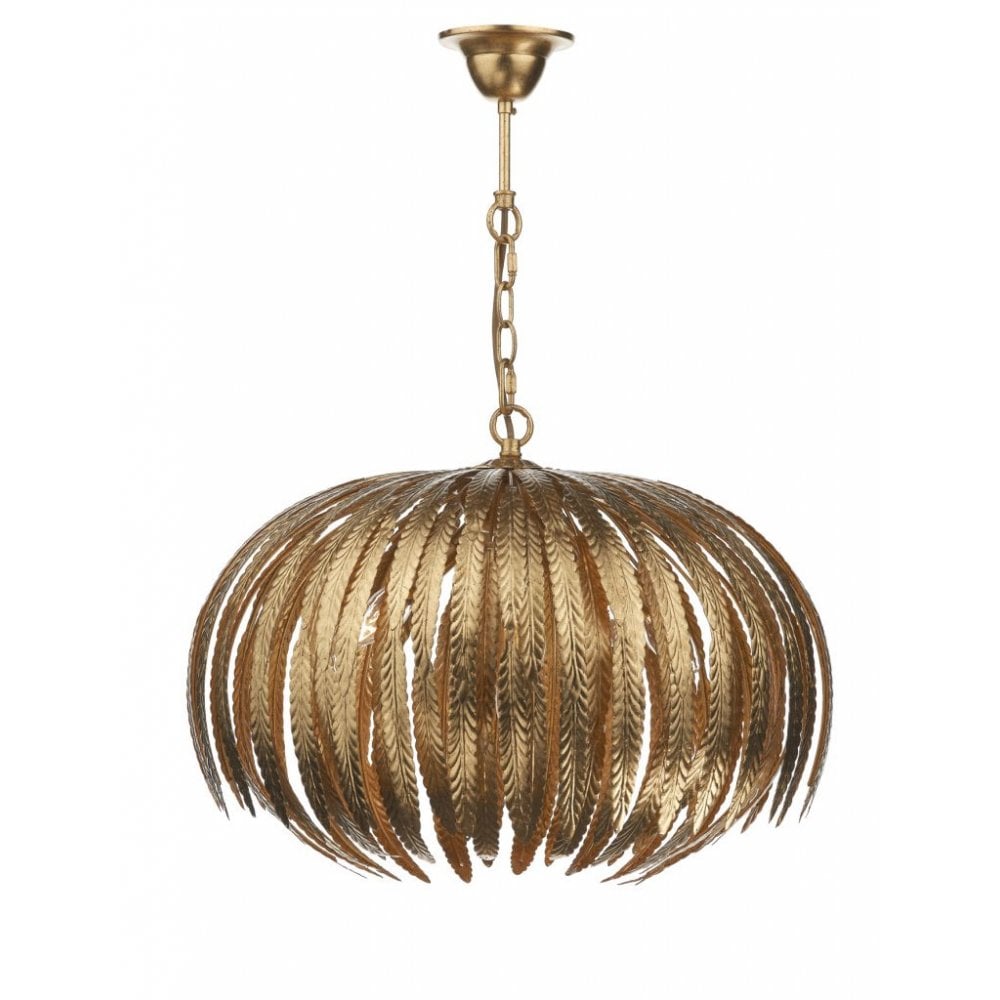 Atticus 5-Light Gold Leaf Patterned Pendant