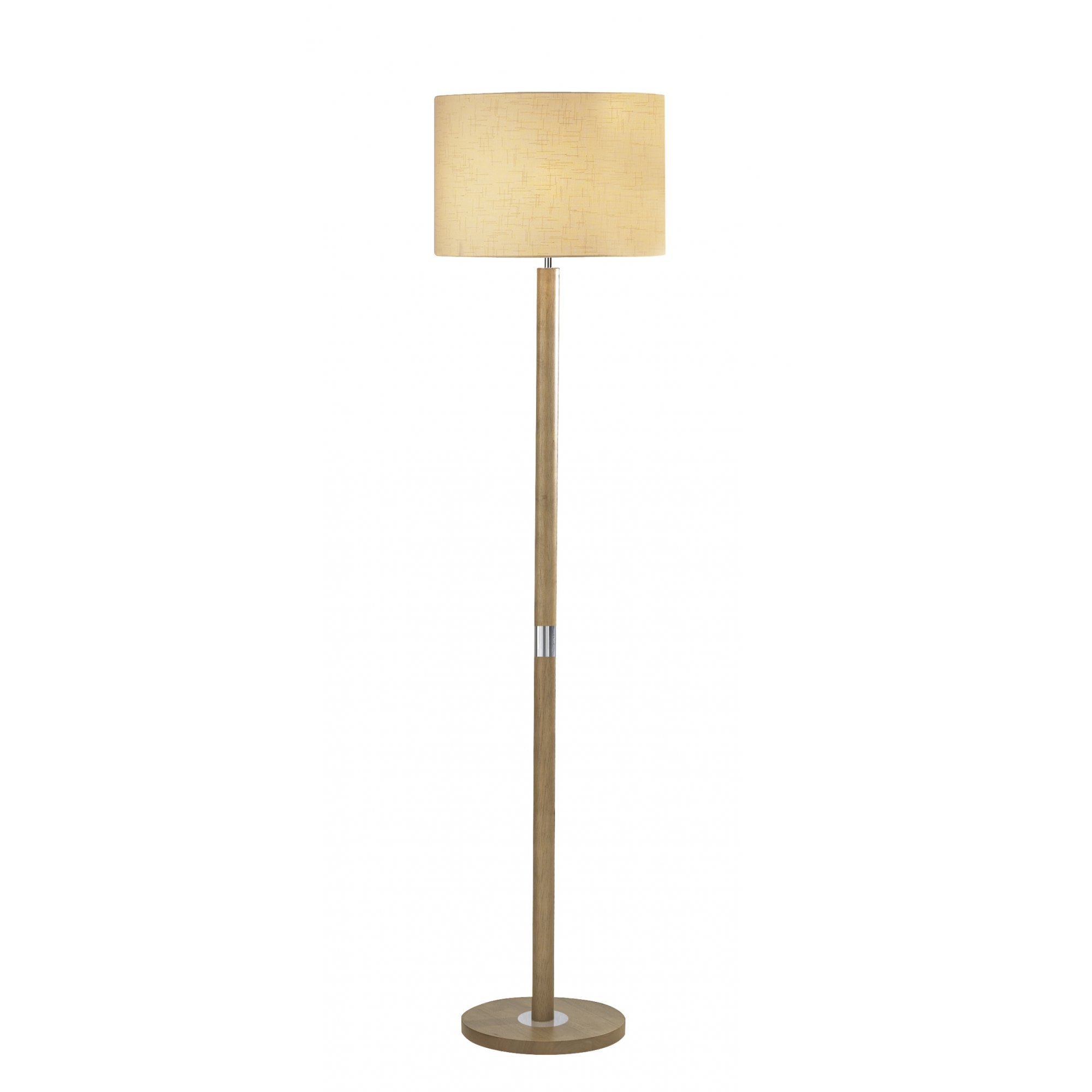 Avenue Light Wood Finish Floor Lamp With Shade