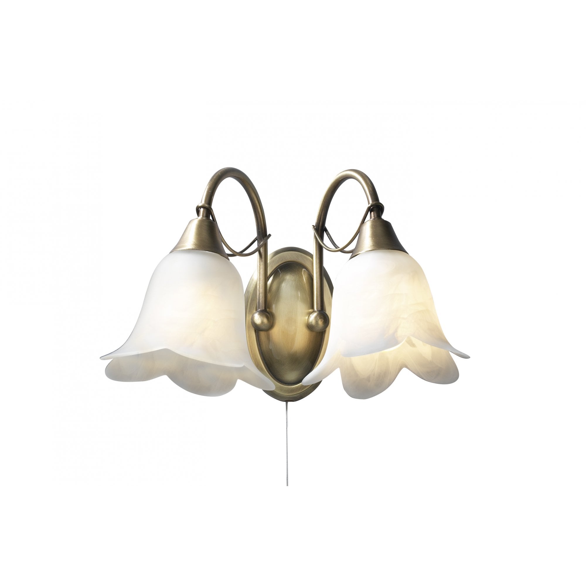 Doublet 2-Light Antique Brass Wall Bracket
