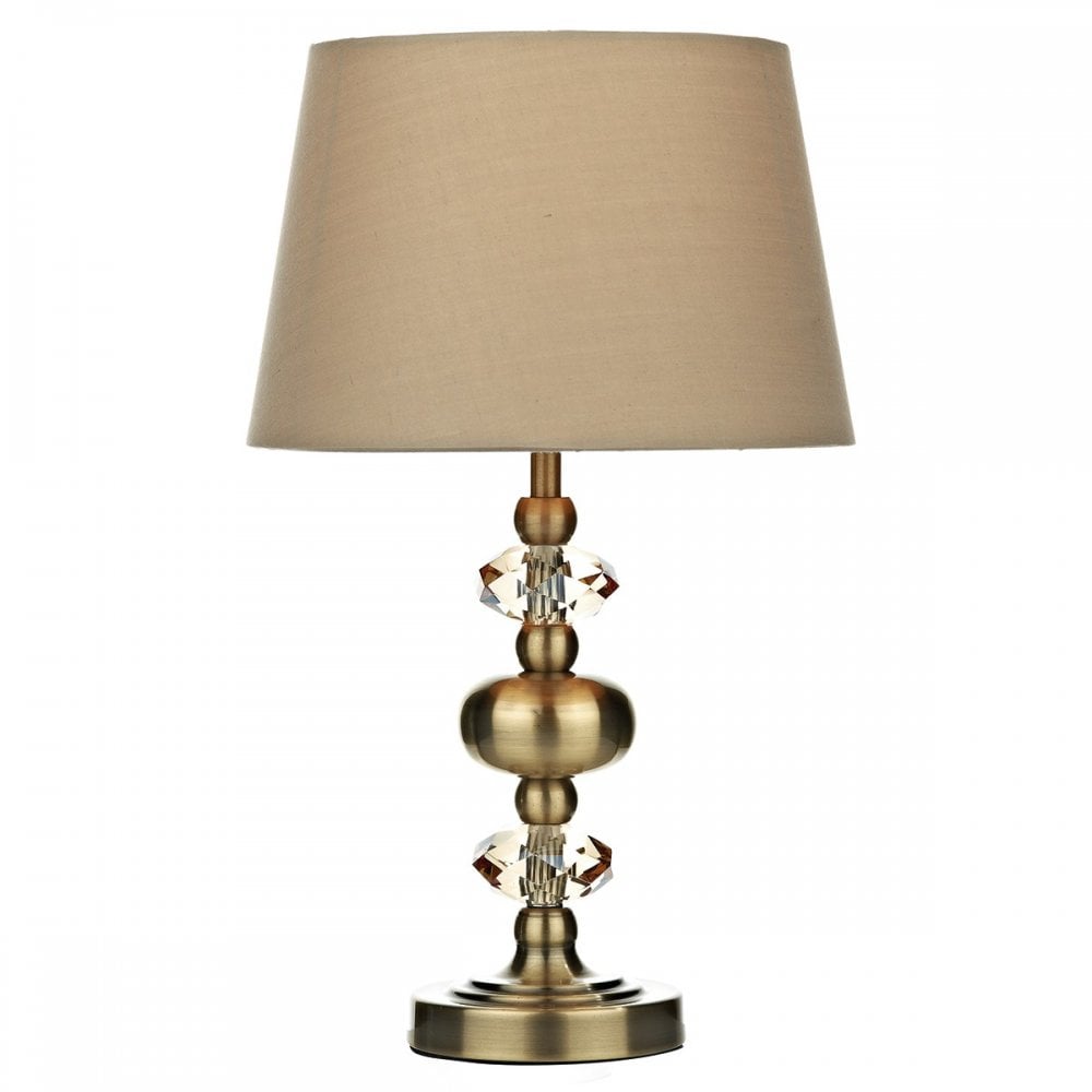 Edith Touch Table Lamp Antique Brass complete with Shade