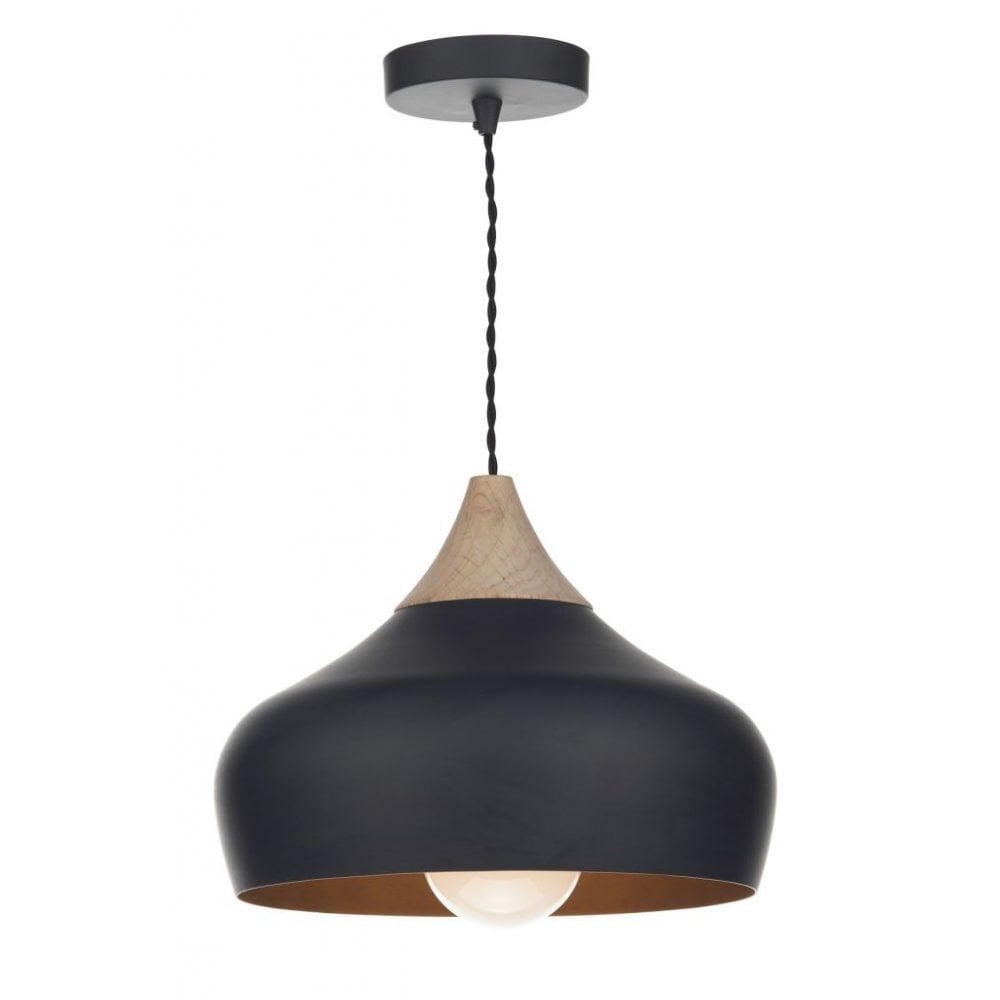 Gaucho 1 Light Pendant Black
