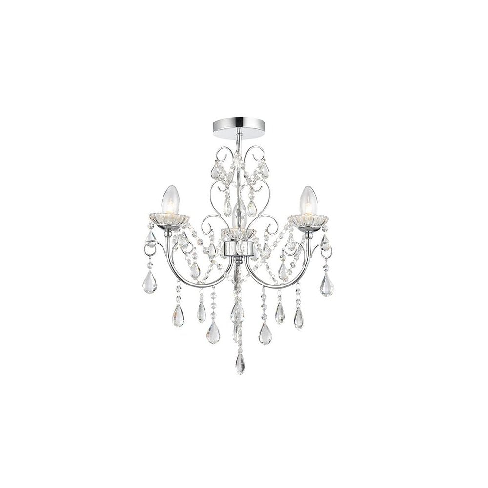 Tabitha Semi-Flush Ceiling Light in Chrome IP44
