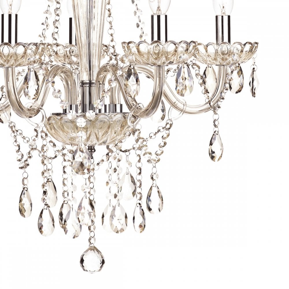 Raphael 5 Light Chandelier in Champagne Crystal