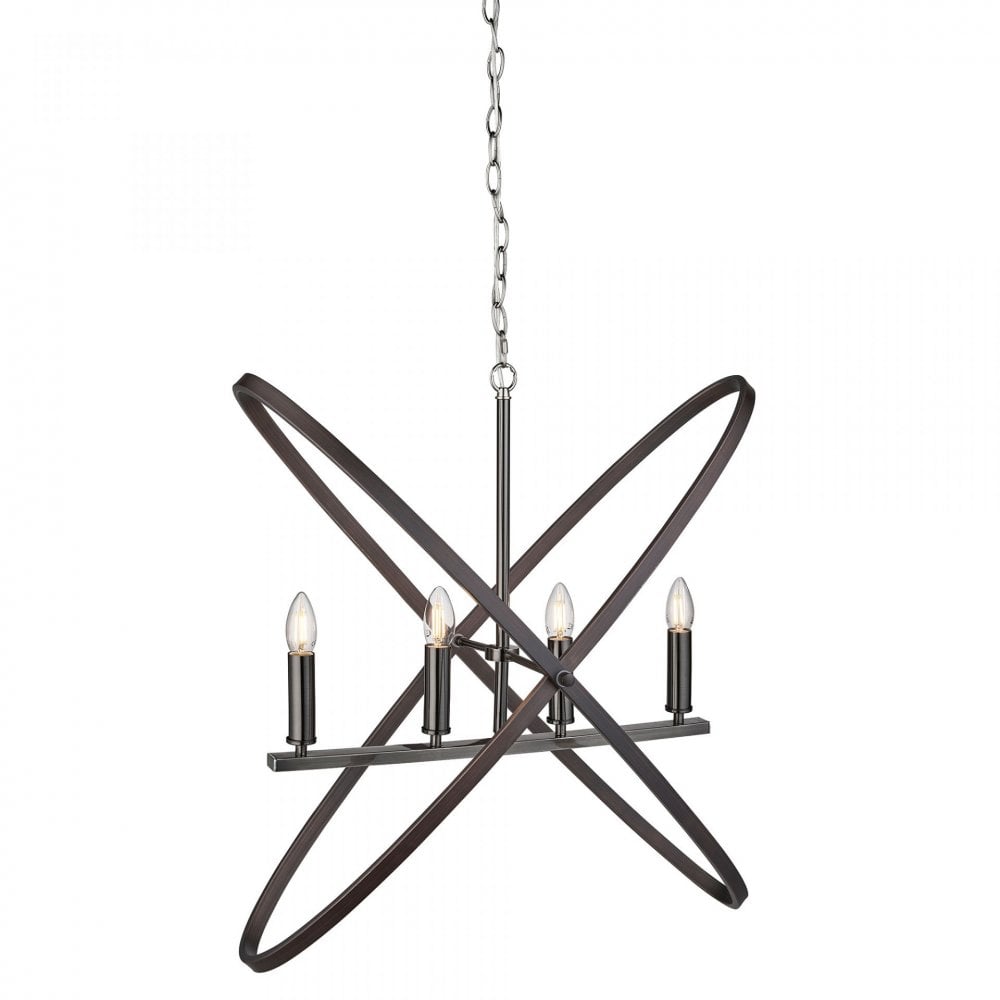 Hoopla 4 Light Pendant Pewter
