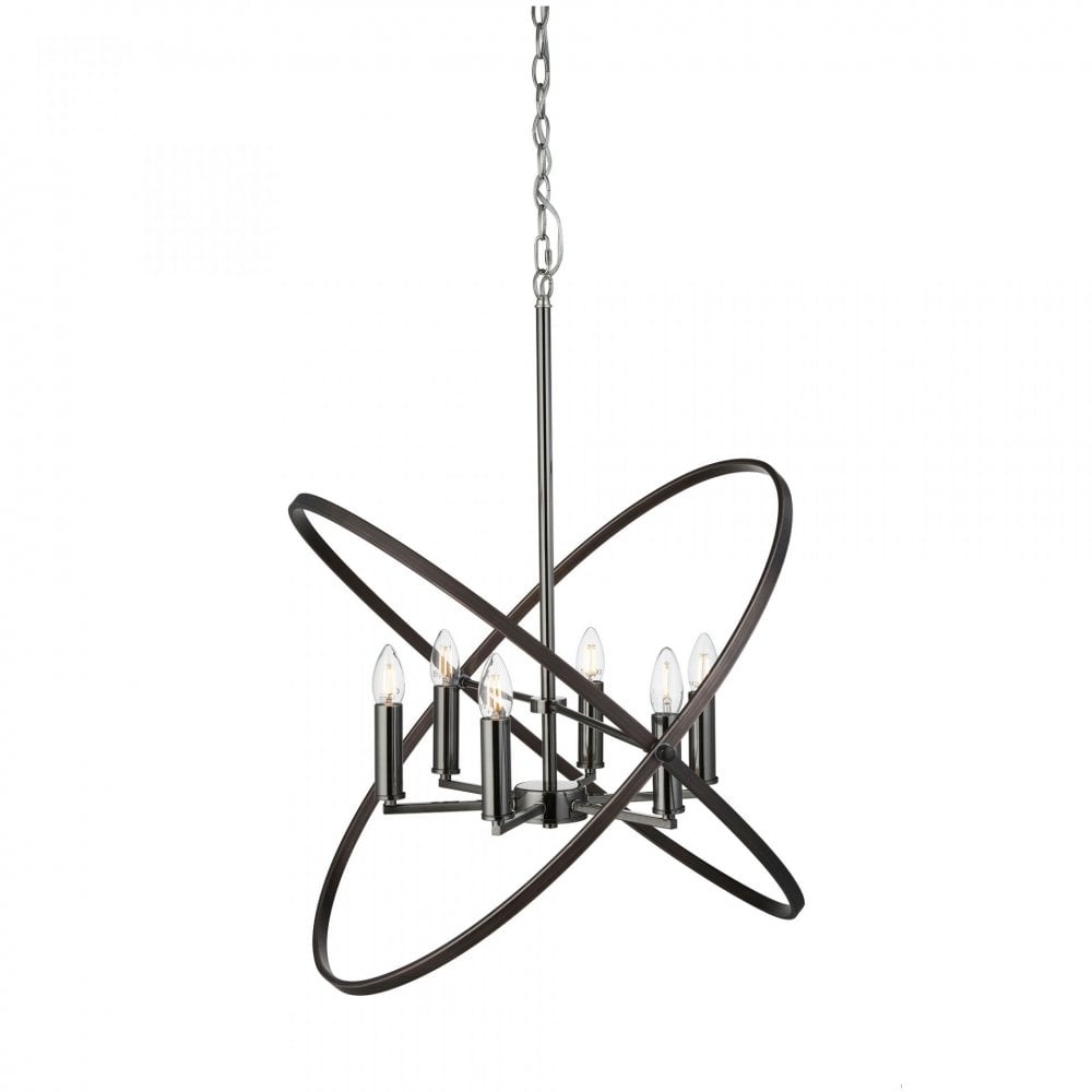 Hoopla 6 Light Pendant Pewter