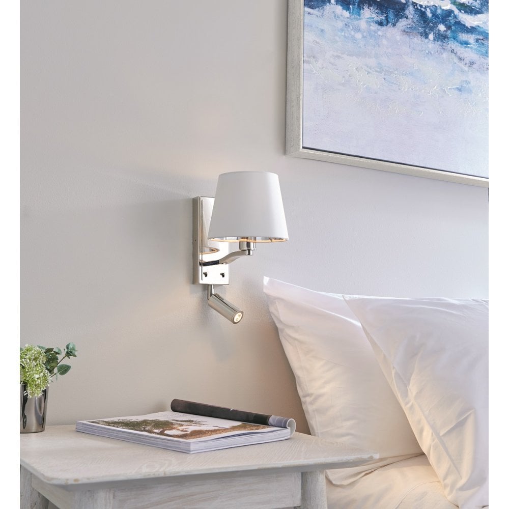 Harvey Wall & Spot Light in Nickel C/W Shade