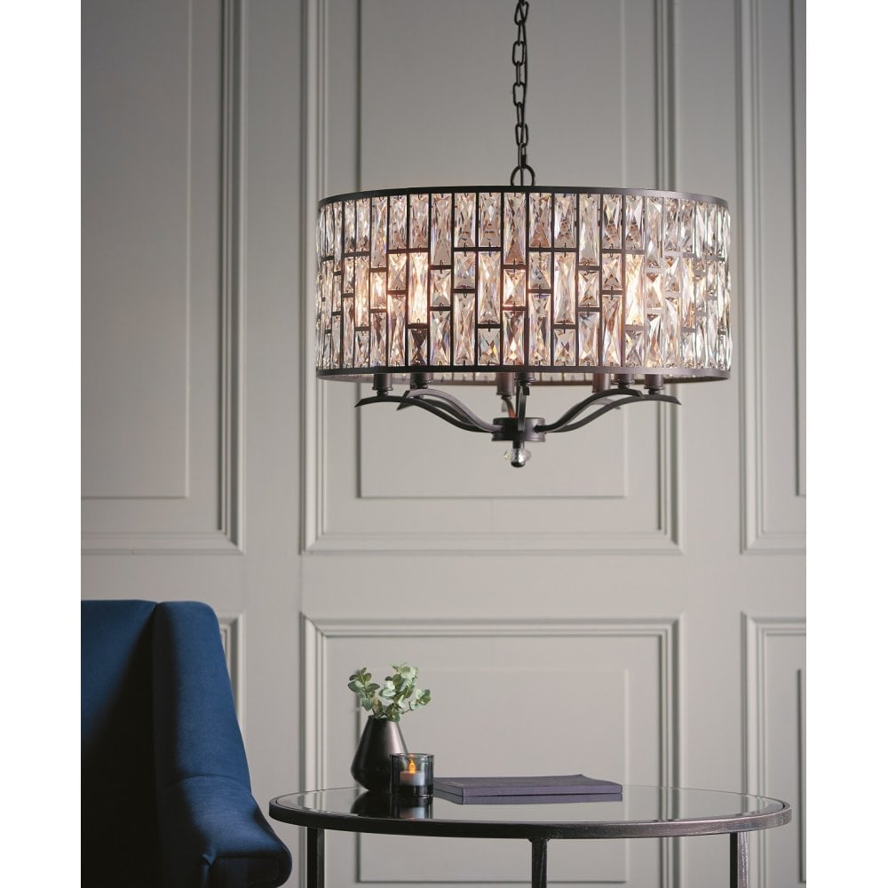 Belle 8 Light Pendant Dark Bronze Finish