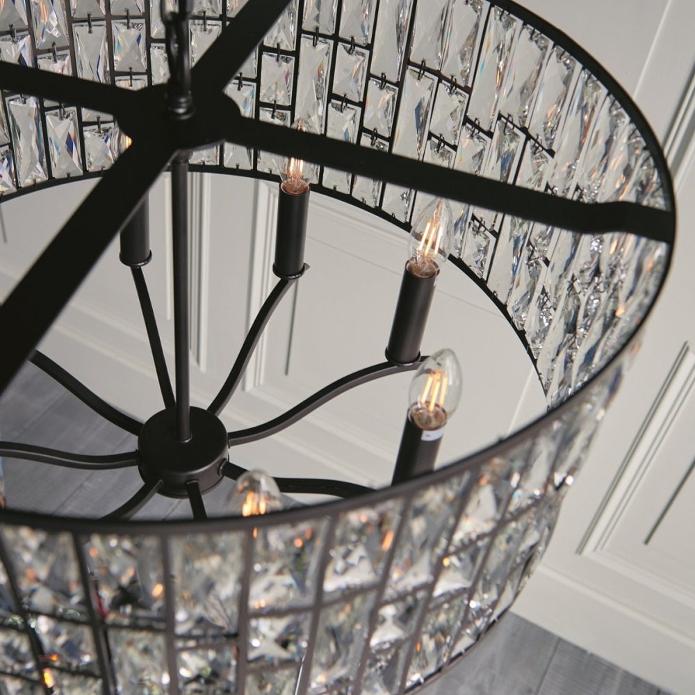 Belle 8 Light Pendant Dark Bronze Finish