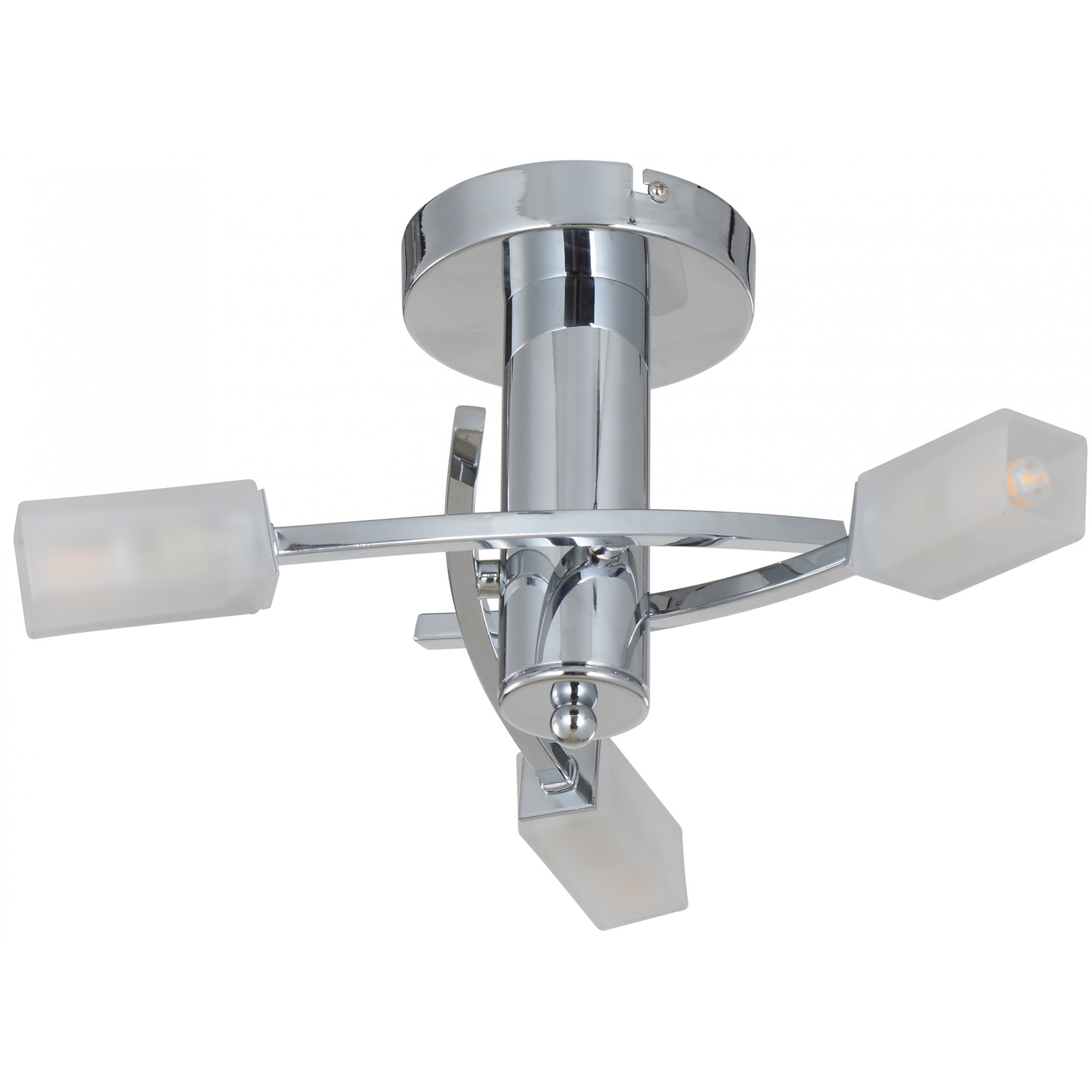 Topaz 3 Light Polished Chrome With Square Glass