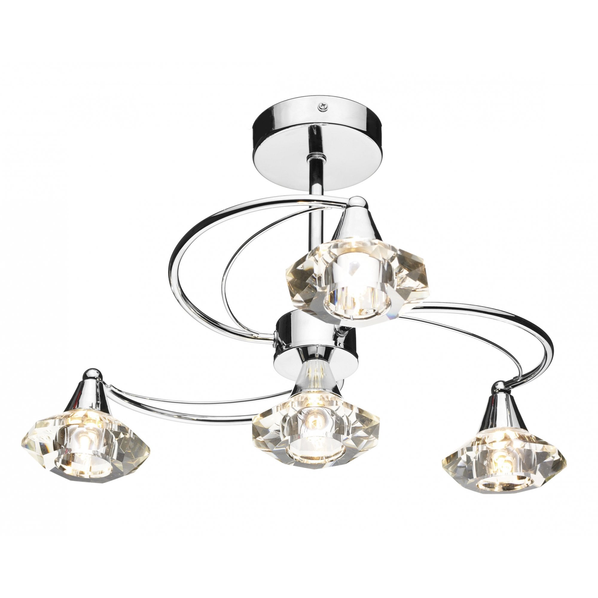 Luther 4 Light Polished Chrome Semi Flush Fitting