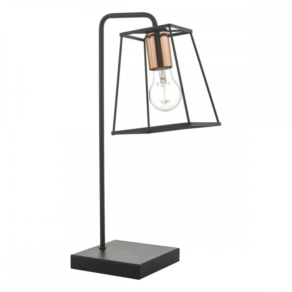 Tower Table Lamp in Black & Copper Finish