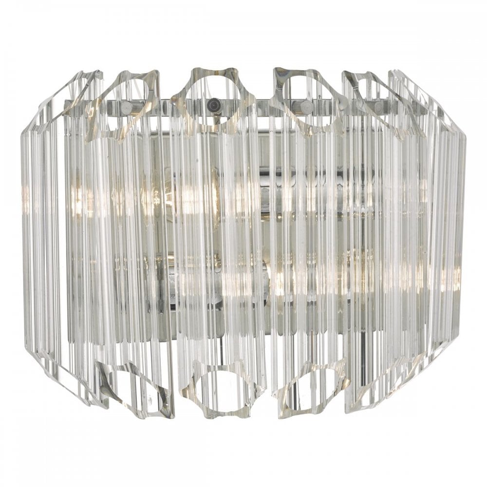 Tuvalu Wall Light in Glass & Polished Chrome