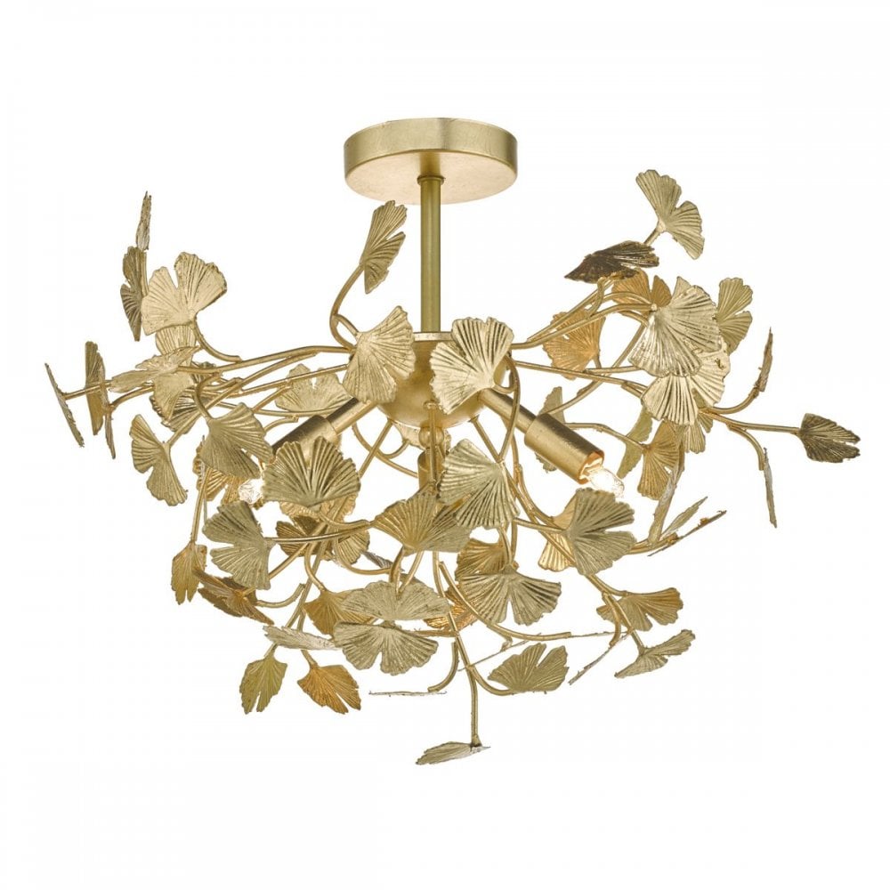Yadira 4 Light Semi Flush with Gold Effect