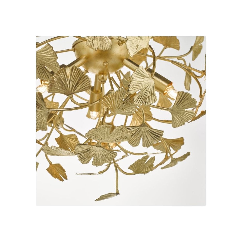 Yadira 4 Light Semi Flush with Gold Effect