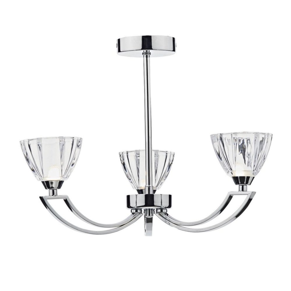 Vito 3 Light Semi Flush in Polished Chrome