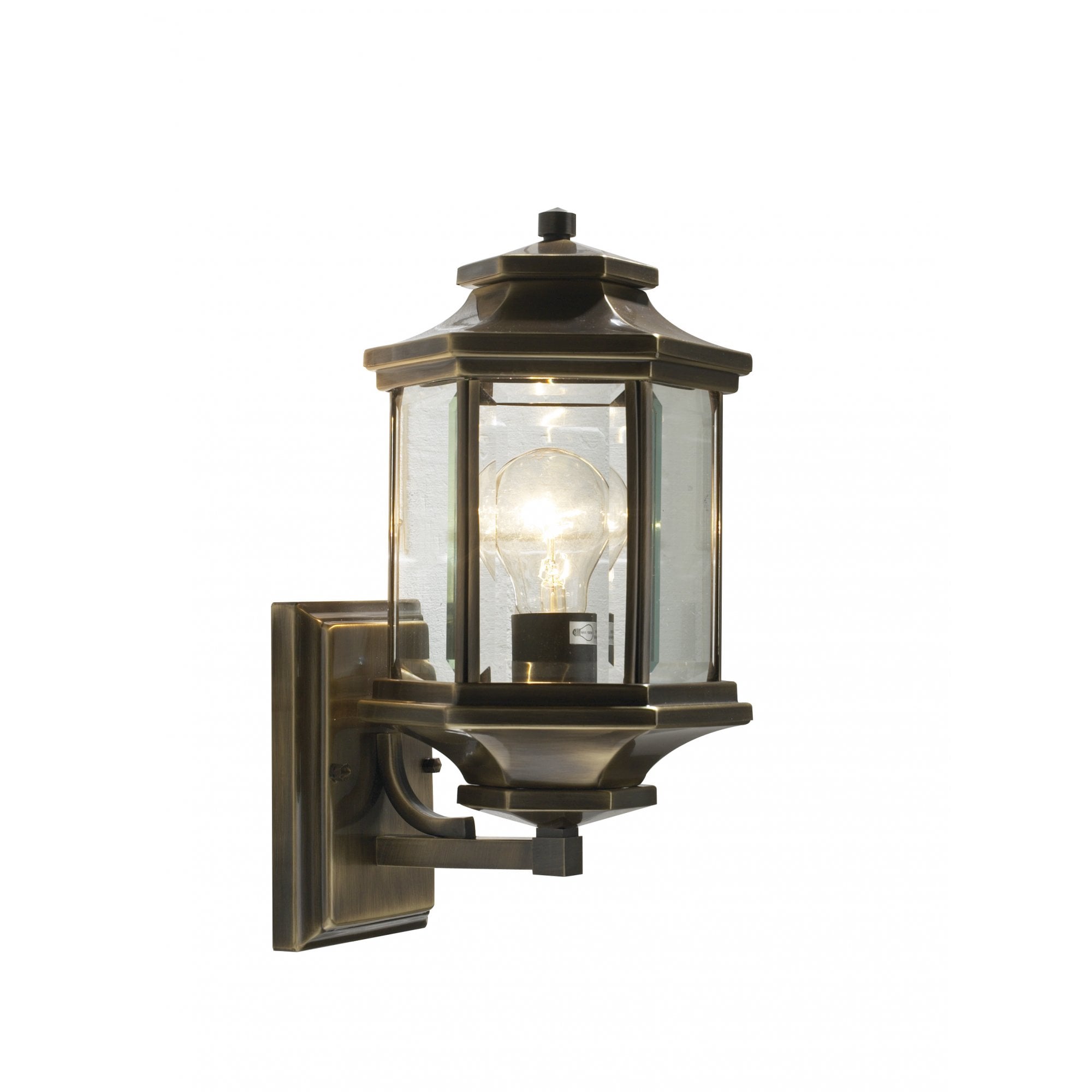 Ladbroke Lantern Antique Brass complete with Bevelled Glass