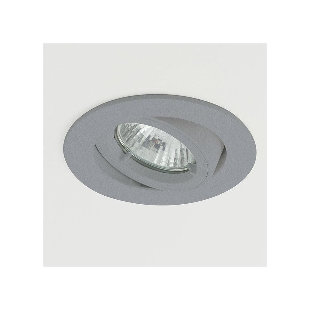 Twistlock GU10 Die Cast IP44 Gimbal Downlight Silver Grey