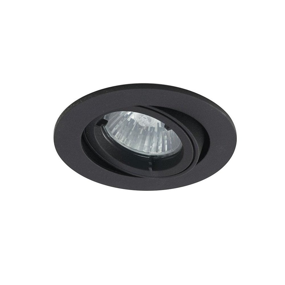 Twistlock GU10 Die Cast IP44 Gimbal Downlight Black