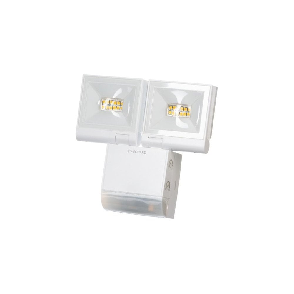 2X10W LED Compact PIR Floodlight Twin Flood White