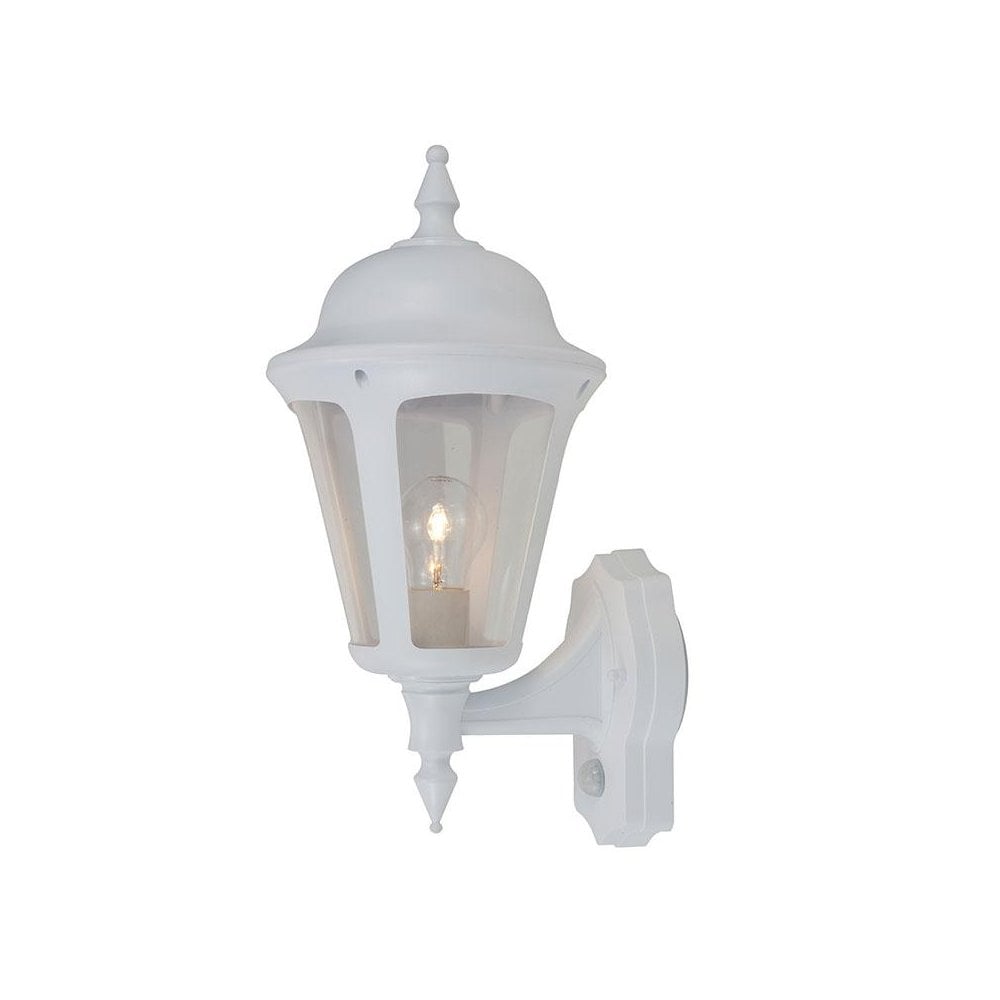 Latina Wall Lantern with PIR Sensor in White Finish