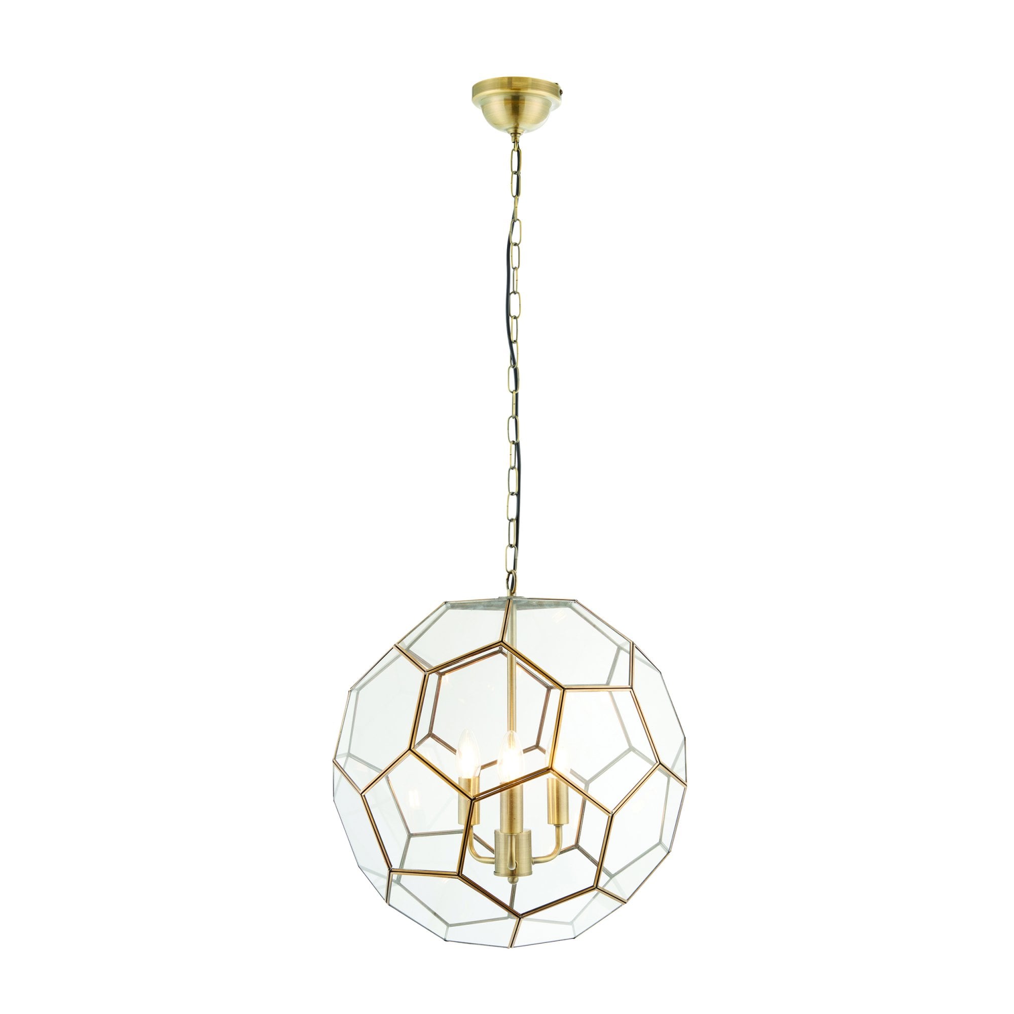 Miele 3 Light Pendant in Antique Brass